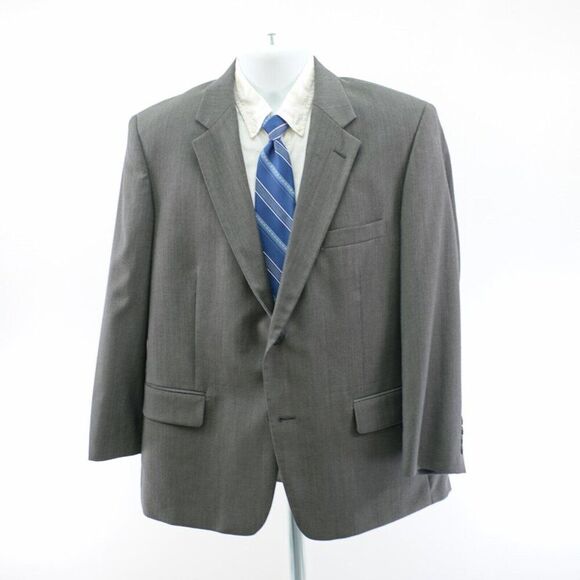 Joseph & Feiss Wool 2 Piece Suit 40S Gray Striped 44/29 Flat Front High Rise 2 B - Picture 9 of 16